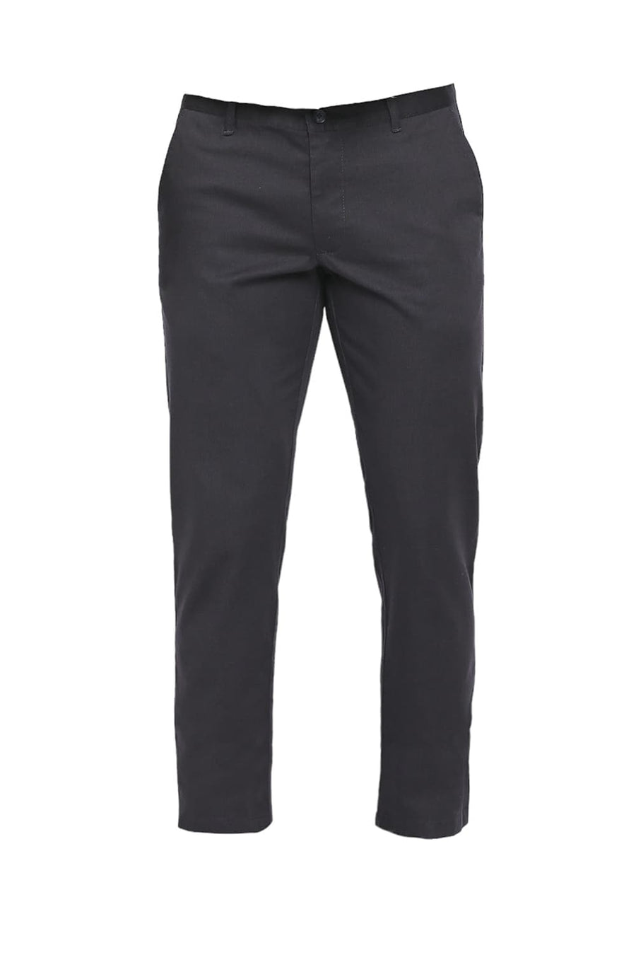 BASICS TAPERED FIT PHANTOM GREY COTTON STRETCH DOBBY TROUSERS