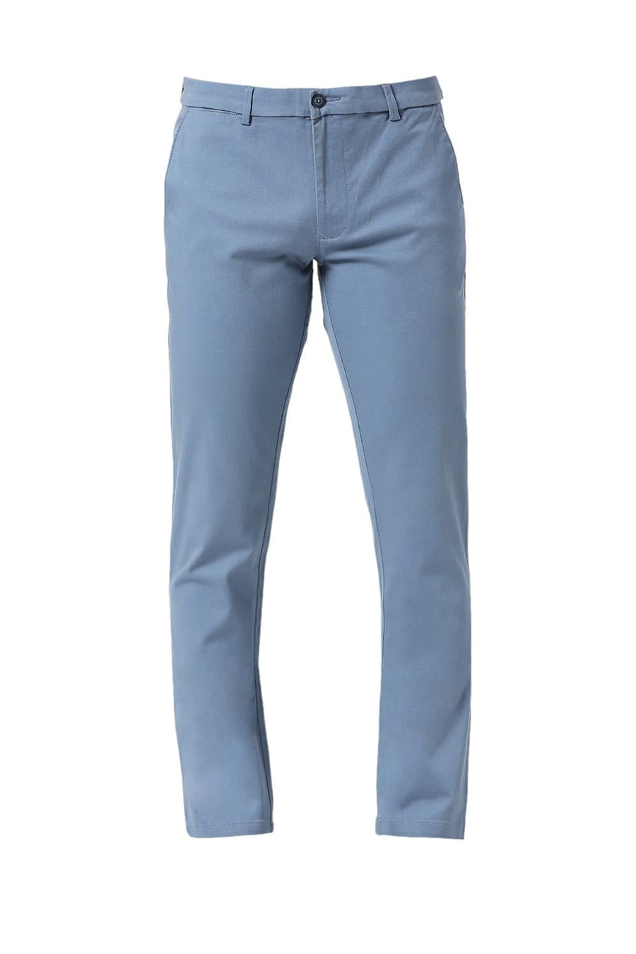 BASICS TAPERED FIT CHINA BLUE COTTON STRETCH DOBBY TROUSERS