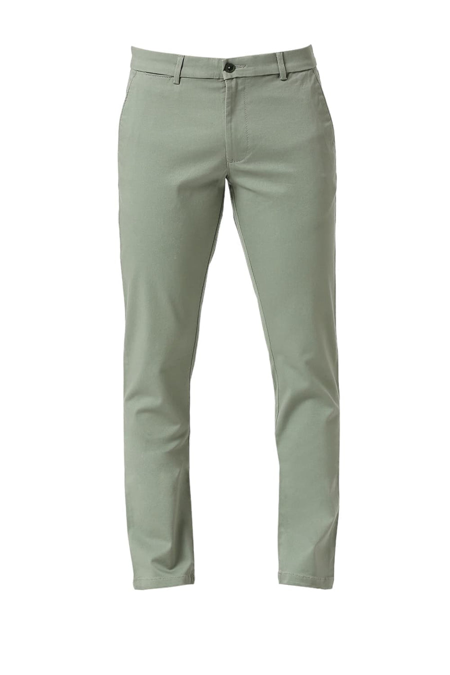 BASICS TAPERED FIT SEA GREEN COTTON STRETCH DOBBY TROUSERS