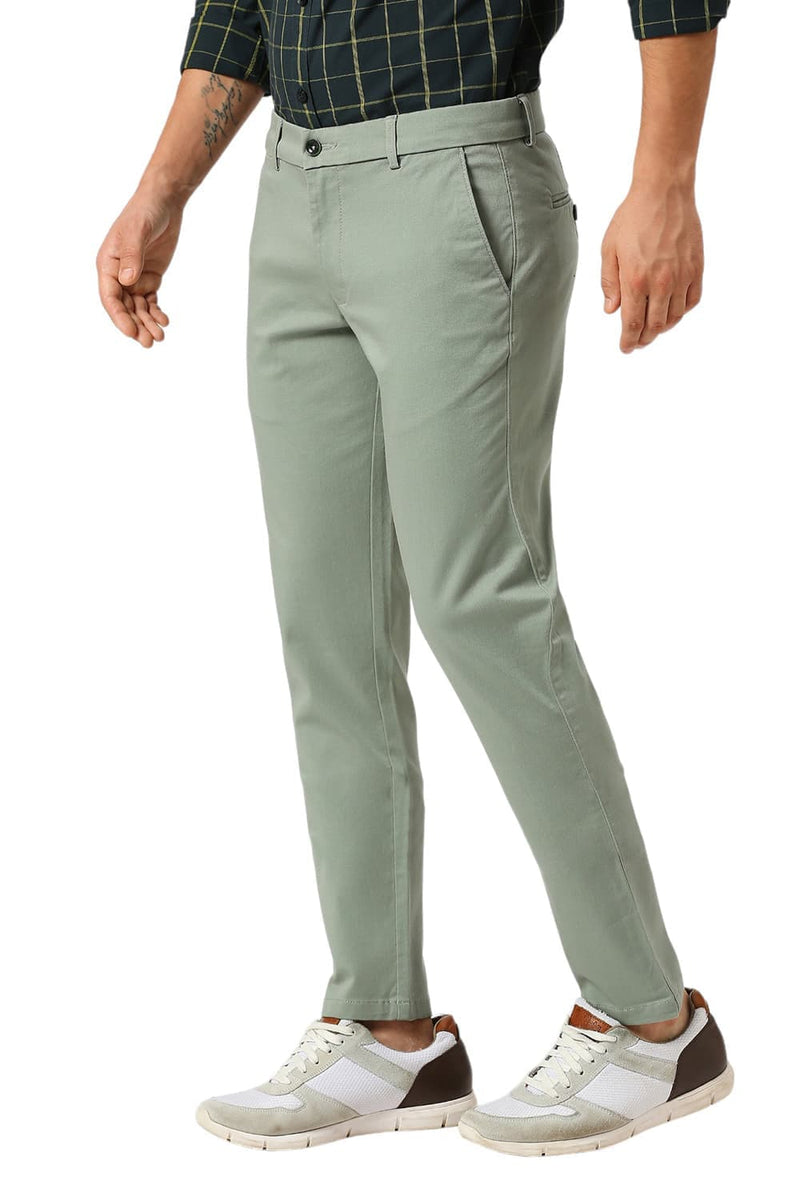 TAPERED FIT COTTON STRETCH DOBBY TROUSERS