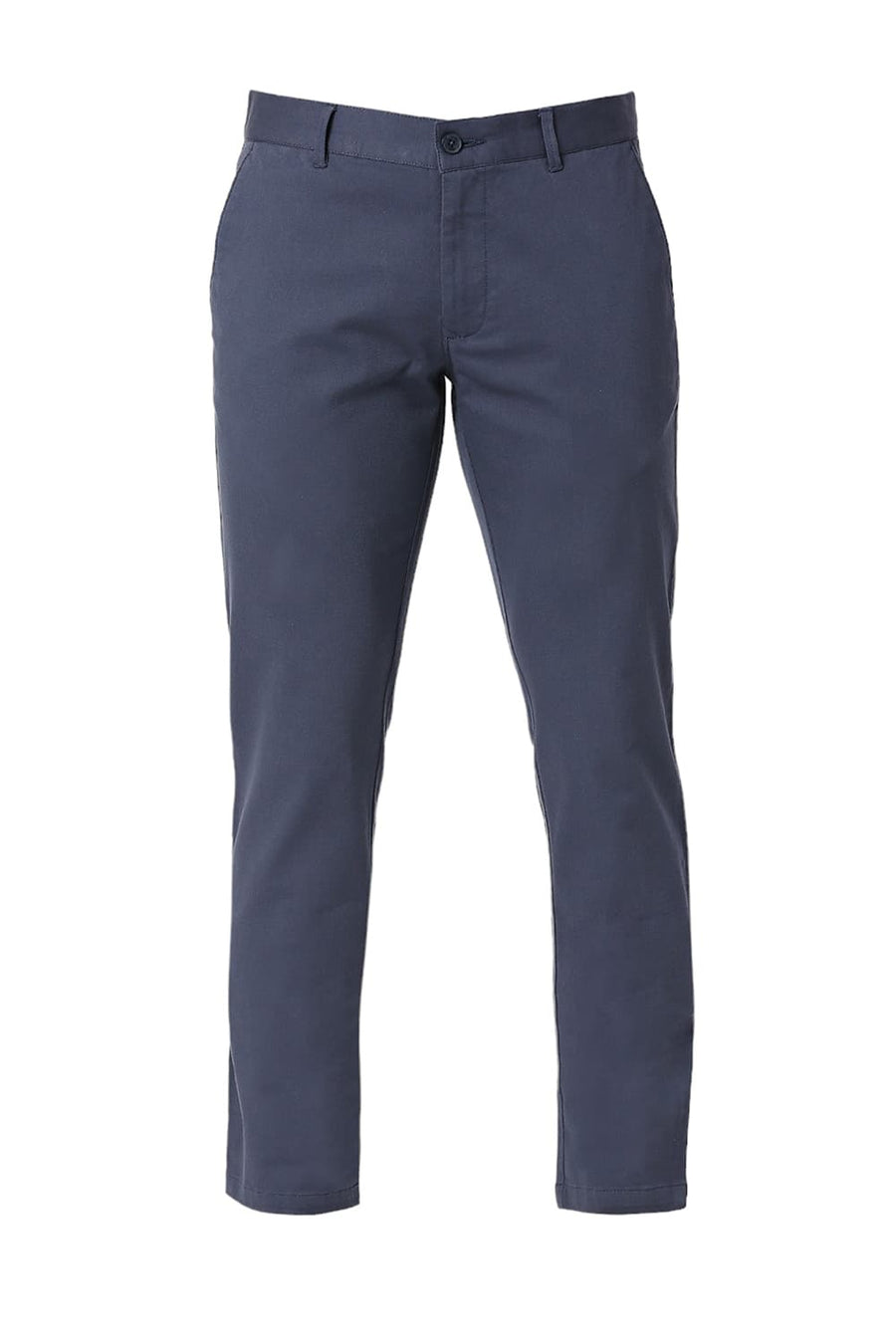 BASICS TAPERED FIT LARGO BLUE COTTON STRETCH DOBBY TROUSERS