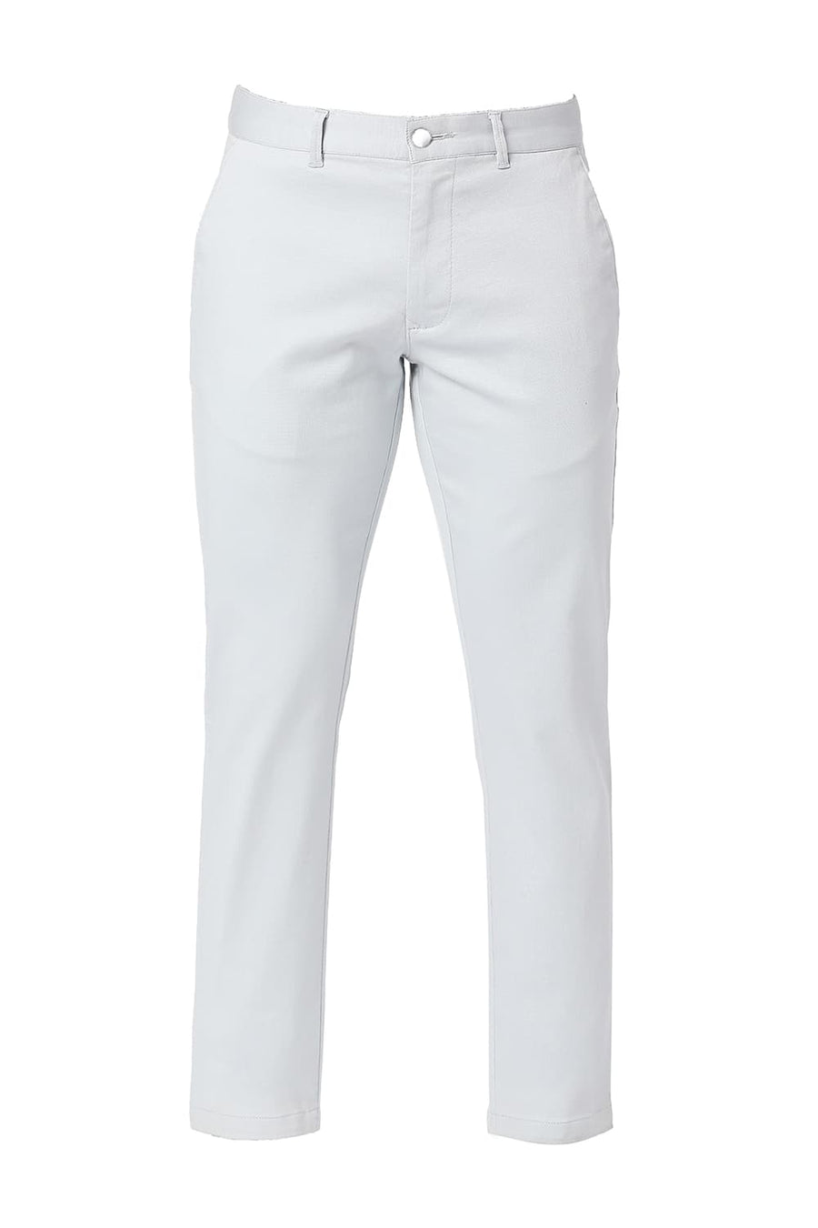 BASICS TAPERED FIT PEARL BLUE COTTON STRETCH DOBBY TROUSERS