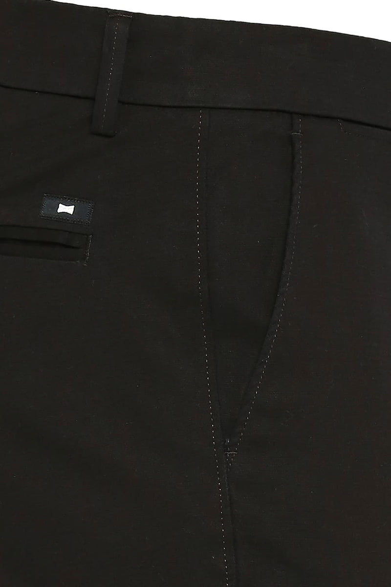 BASICS TAPERED FIT COTTON STRETCH DOBBY TROUSERS