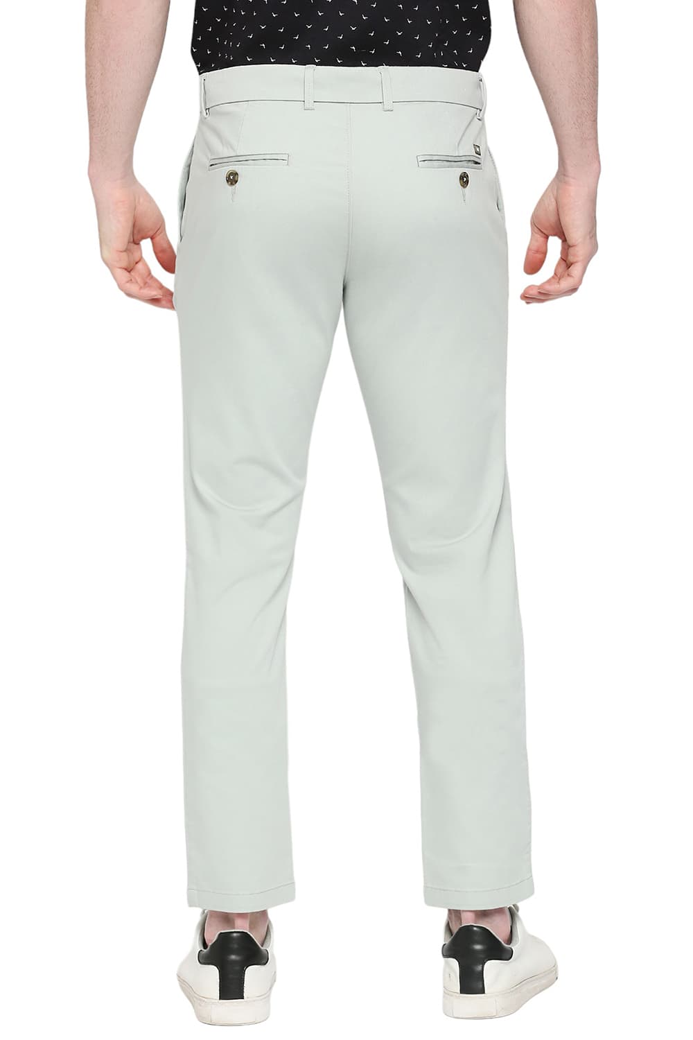 BASICS TAPERED FIT COTTON STRETCH DOBBY TROUSERS