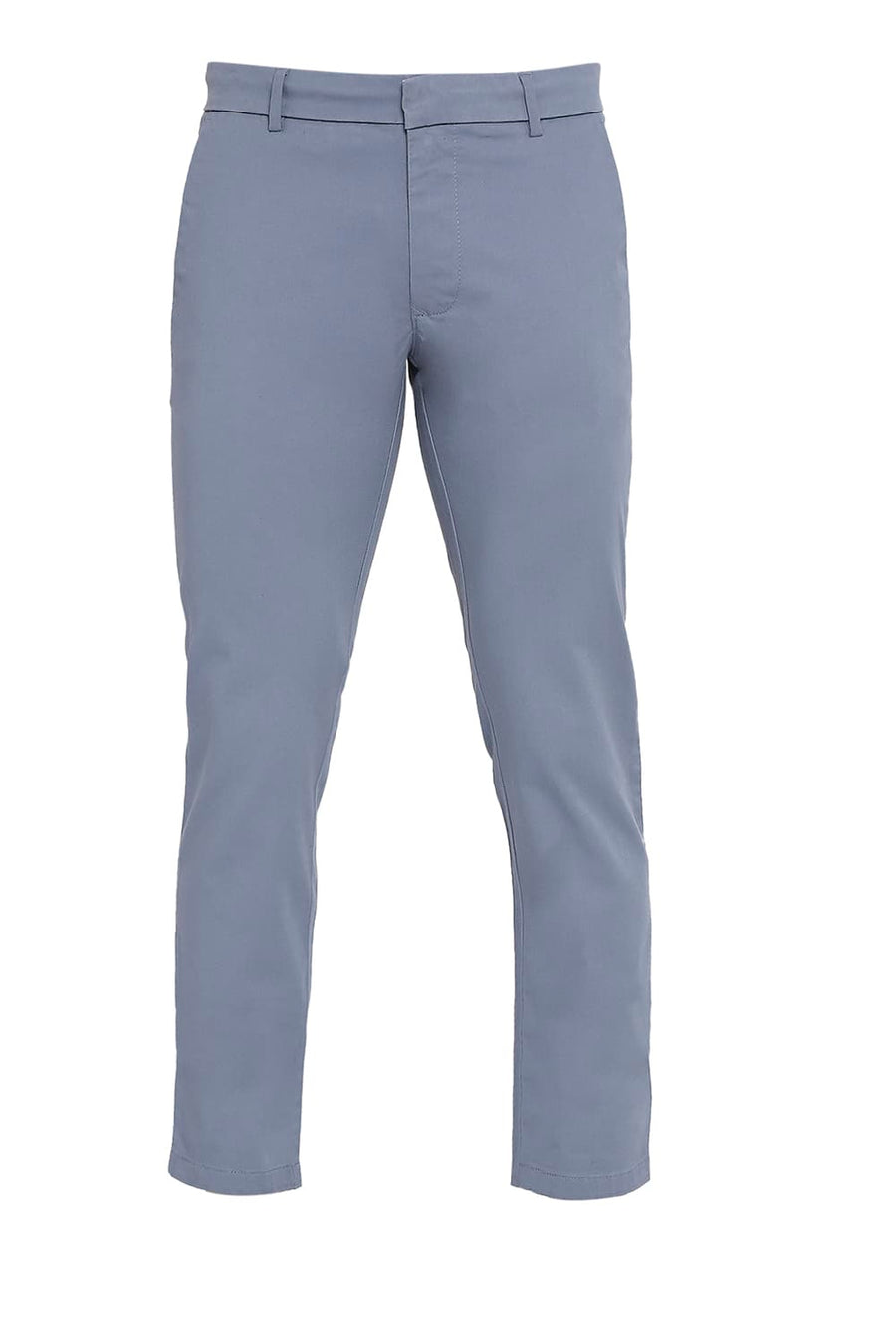 BASICS TAPERED FIT VINTAGE BLUE COTTON STRETCH DOBBY TROUSERS