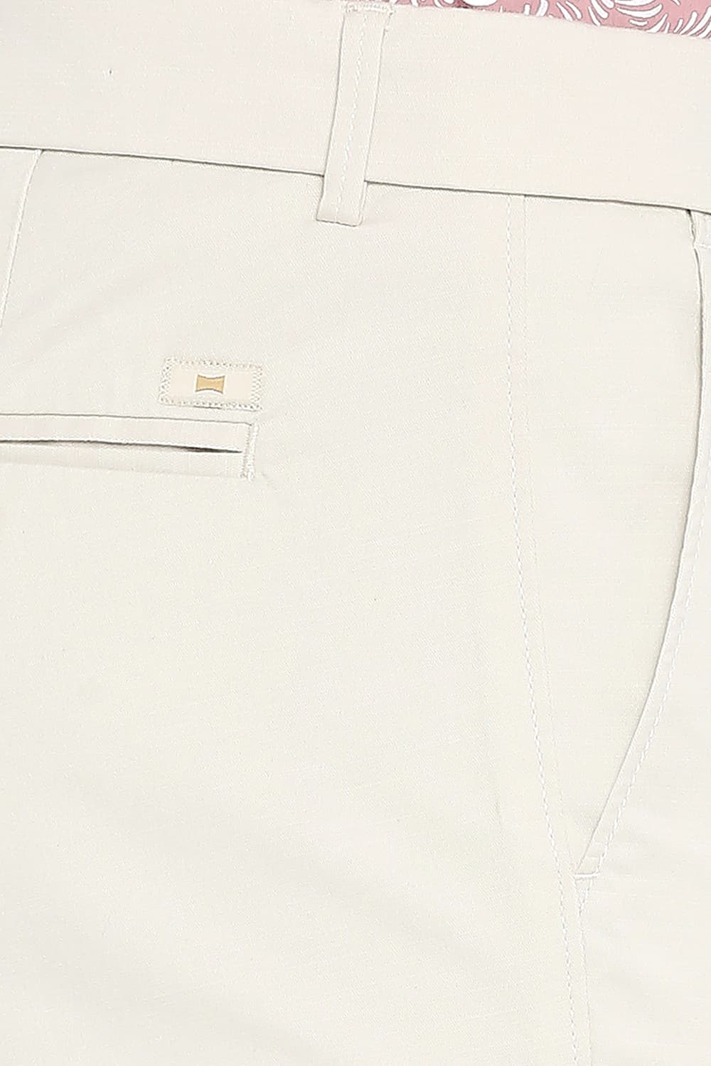 BASICS TAPERED FIT COTTON STRETCH DOBBY TROUSERS