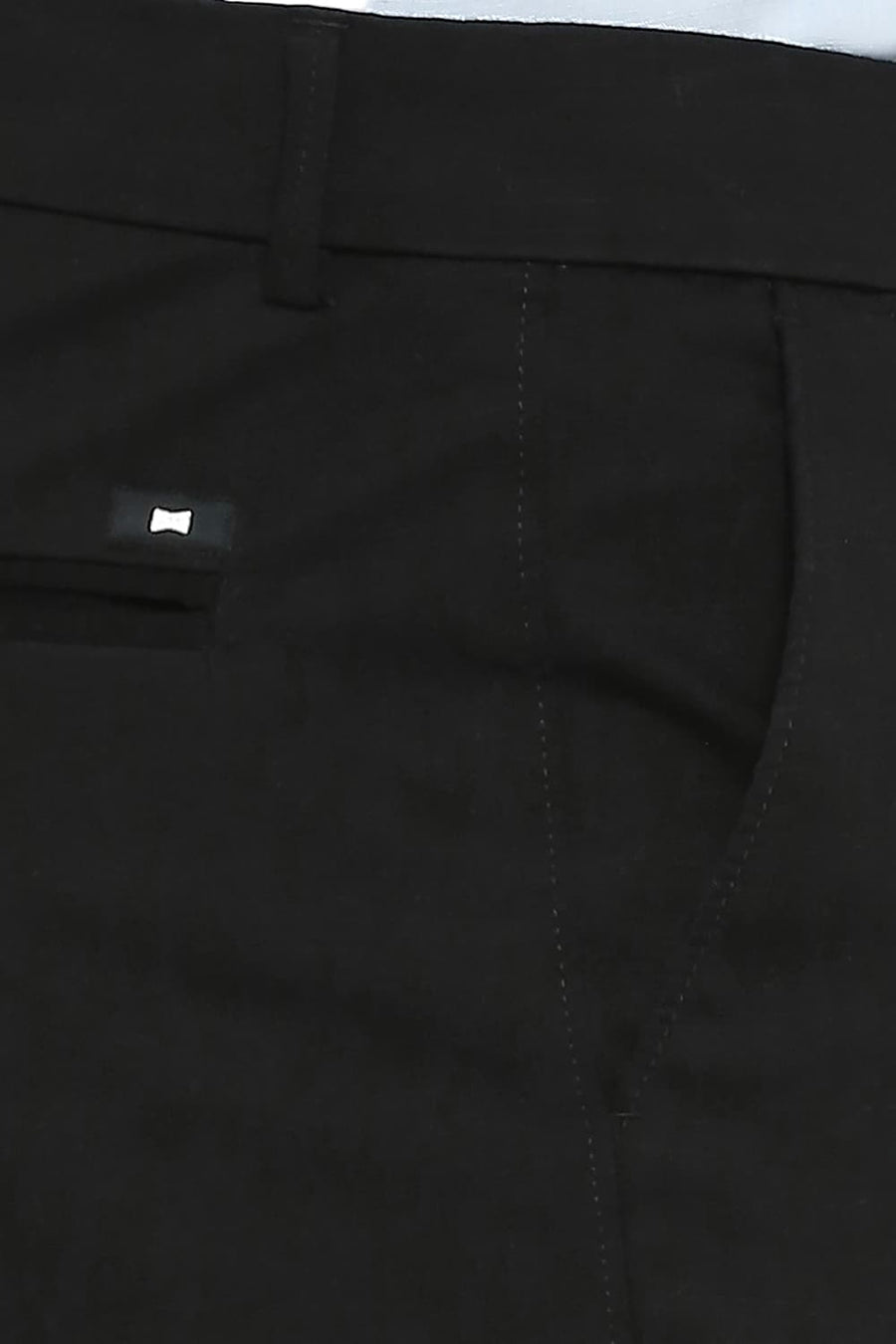 BASICS TAPERED FIT METEORITE BLACK COTTON STRETCH DOBBY TROUSERS