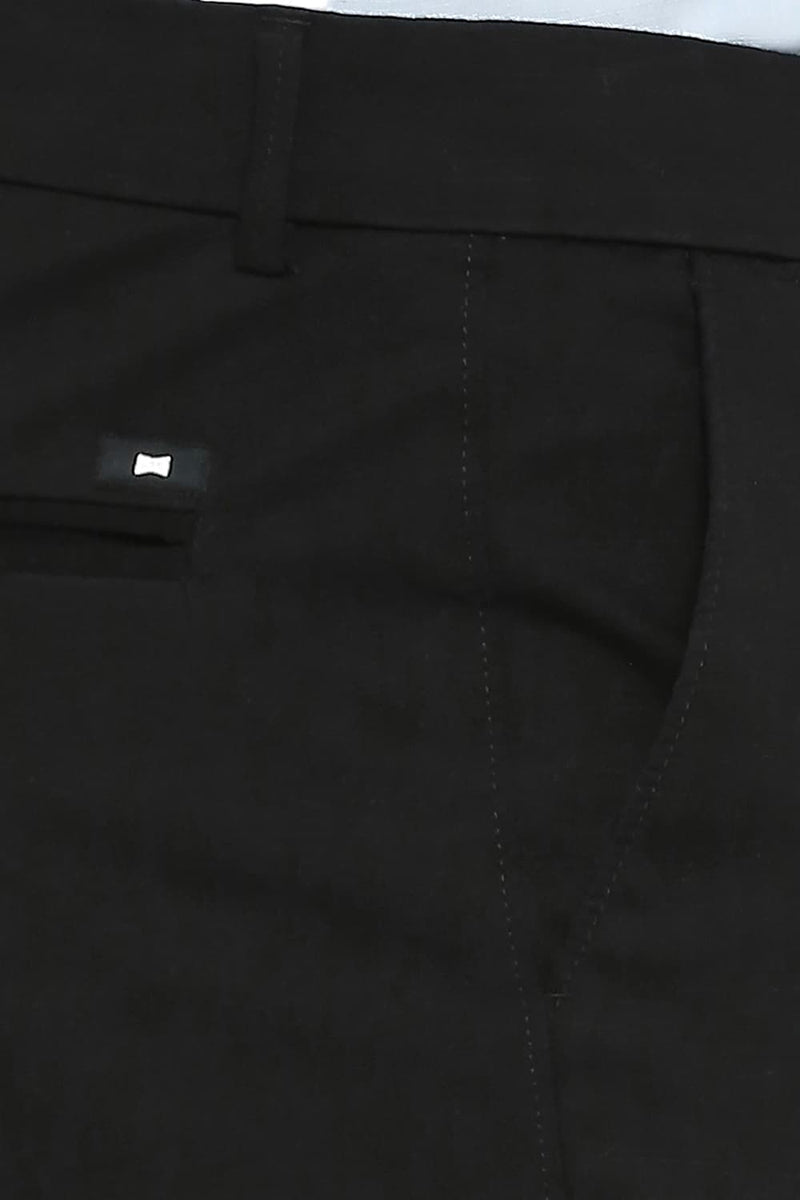 BASICS TAPERED FIT COTTON STRETCH DOBBY TROUSERS