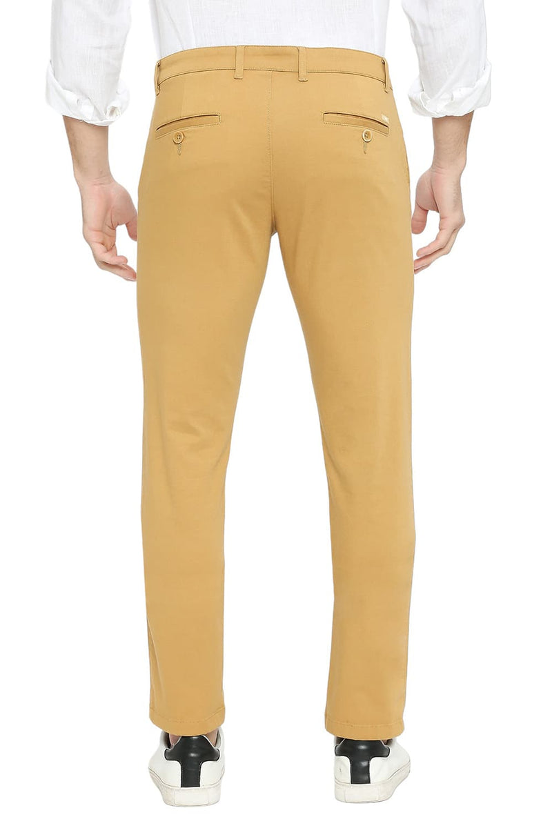 BASICS TAPERED FIT COTTON STRETCH DOBBY TROUSERS