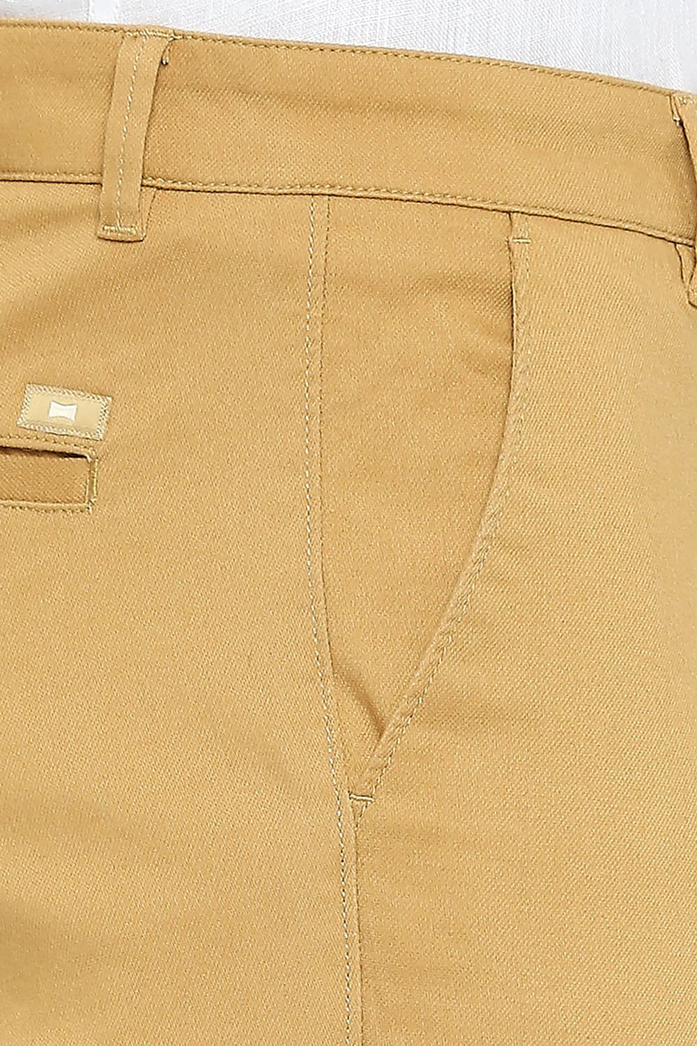 BASICS TAPERED FIT COTTON STRETCH DOBBY TROUSERS