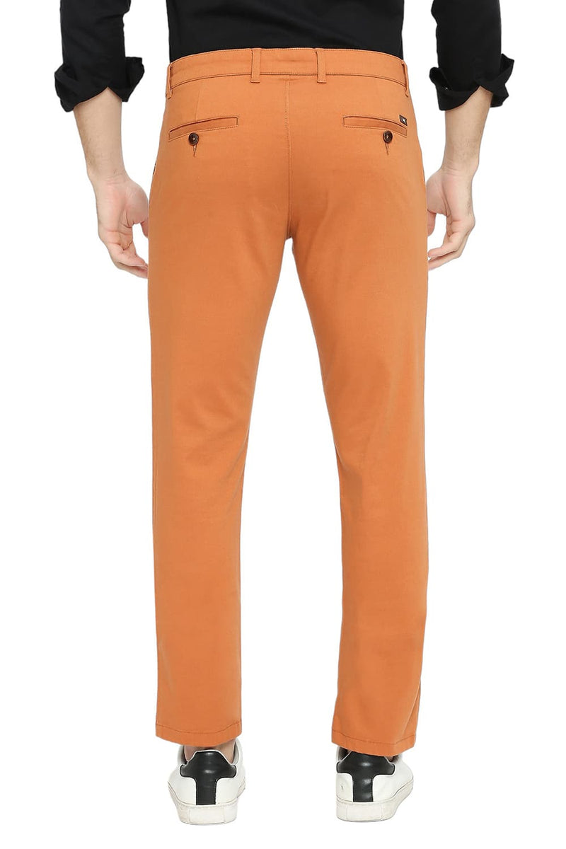 BASICS TAPERED FIT COTTON STRETCH DOBBY TROUSERS