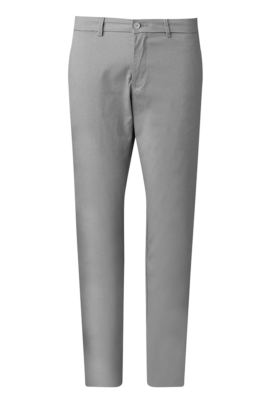 BASICS TAPERED FIT STEEL GREY COTTON POLYESTER STRETCH DOBBY TROUSERS