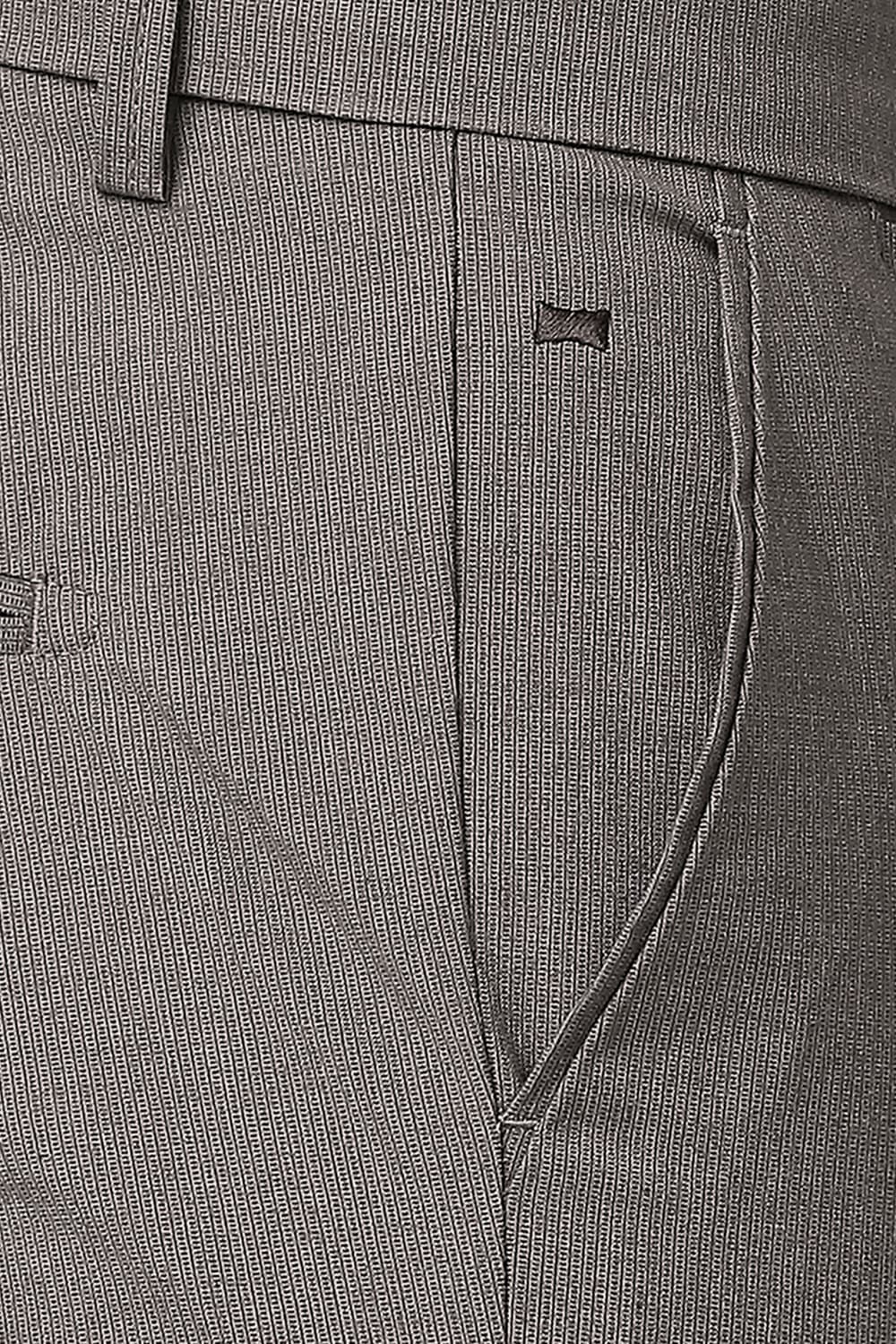 TAPERED FIT COTTON POLYESTER STRETCH TROUSERS