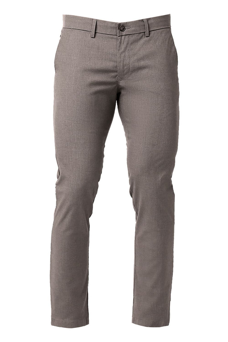 BASICS TAPERED FIT COTTON POLYESTER STRETCH TROUSERS
