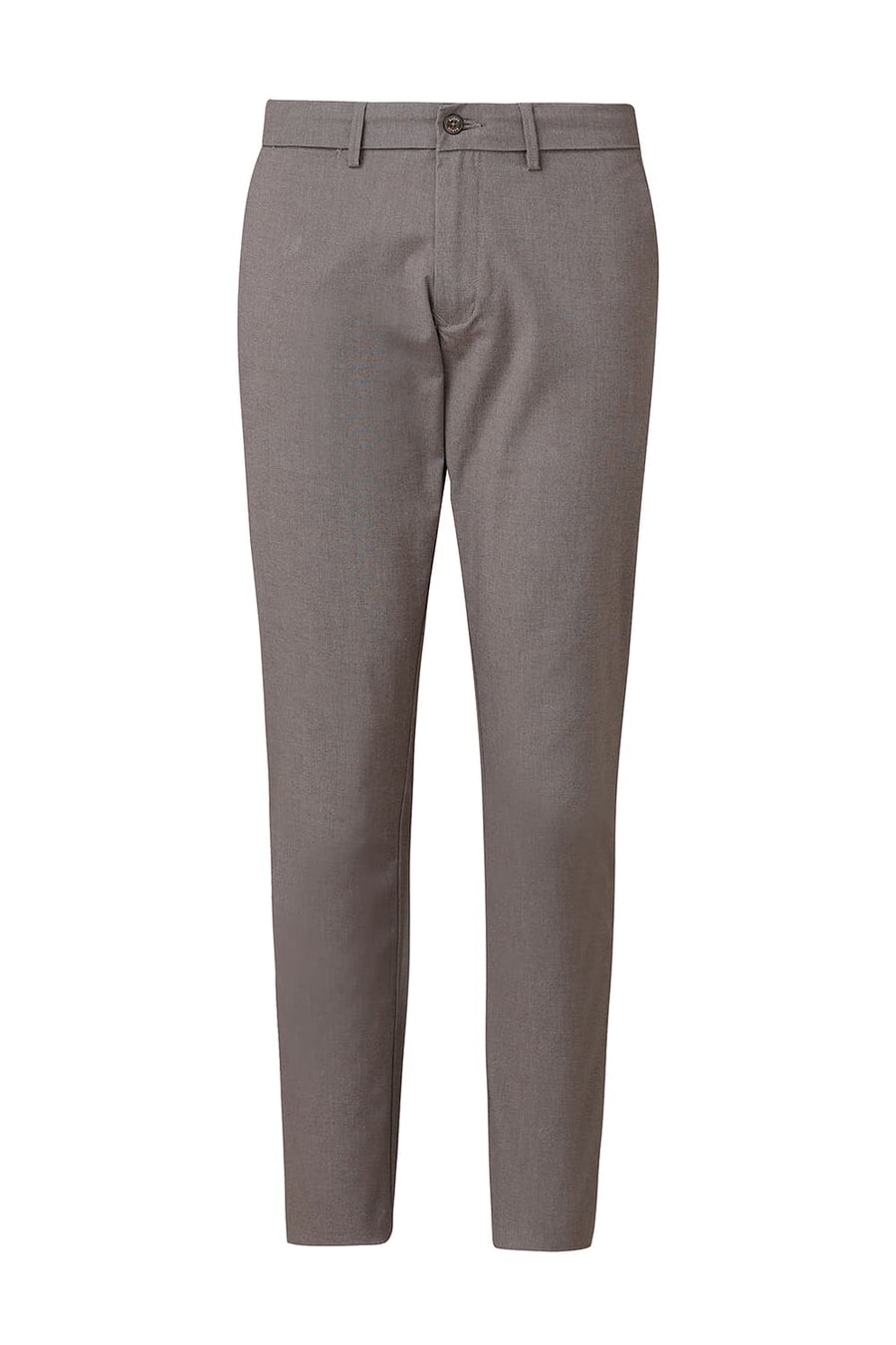 BASICS TAPERED FIT MAJOR BROWN COTTON POLYESTER STRETCH DOBBY TROUSERS