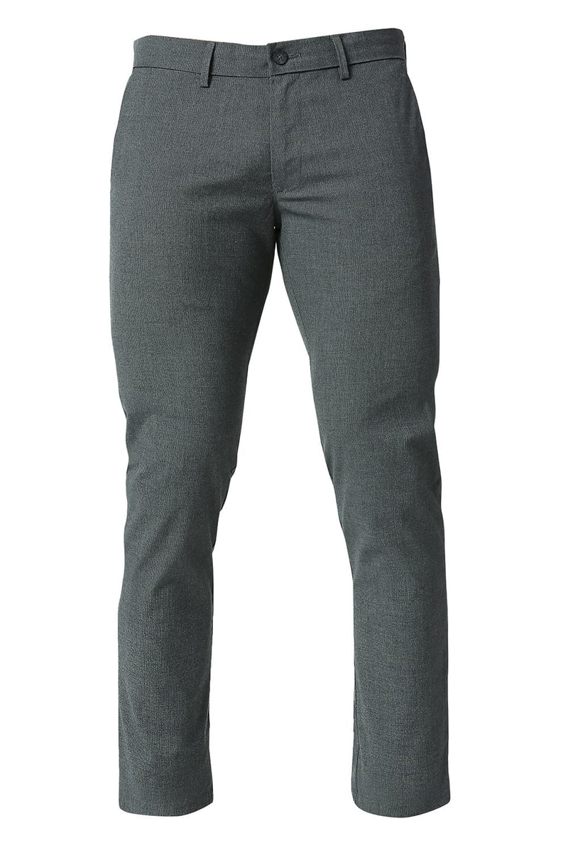 TAPERED FIT COTTON POLYESTER STRETCH TROUSERS