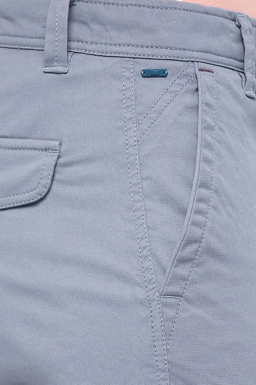 BASICS DRIFT FIT VINTAGE BLUE COTTON CARGO STRETCH DOBBY TROUSERS
