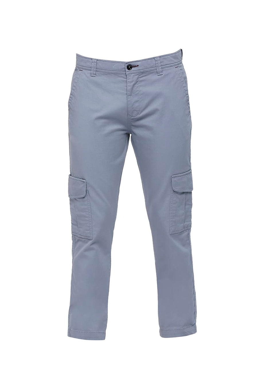BASICS DRIFT FIT VINTAGE BLUE COTTON CARGO STRETCH DOBBY TROUSERS