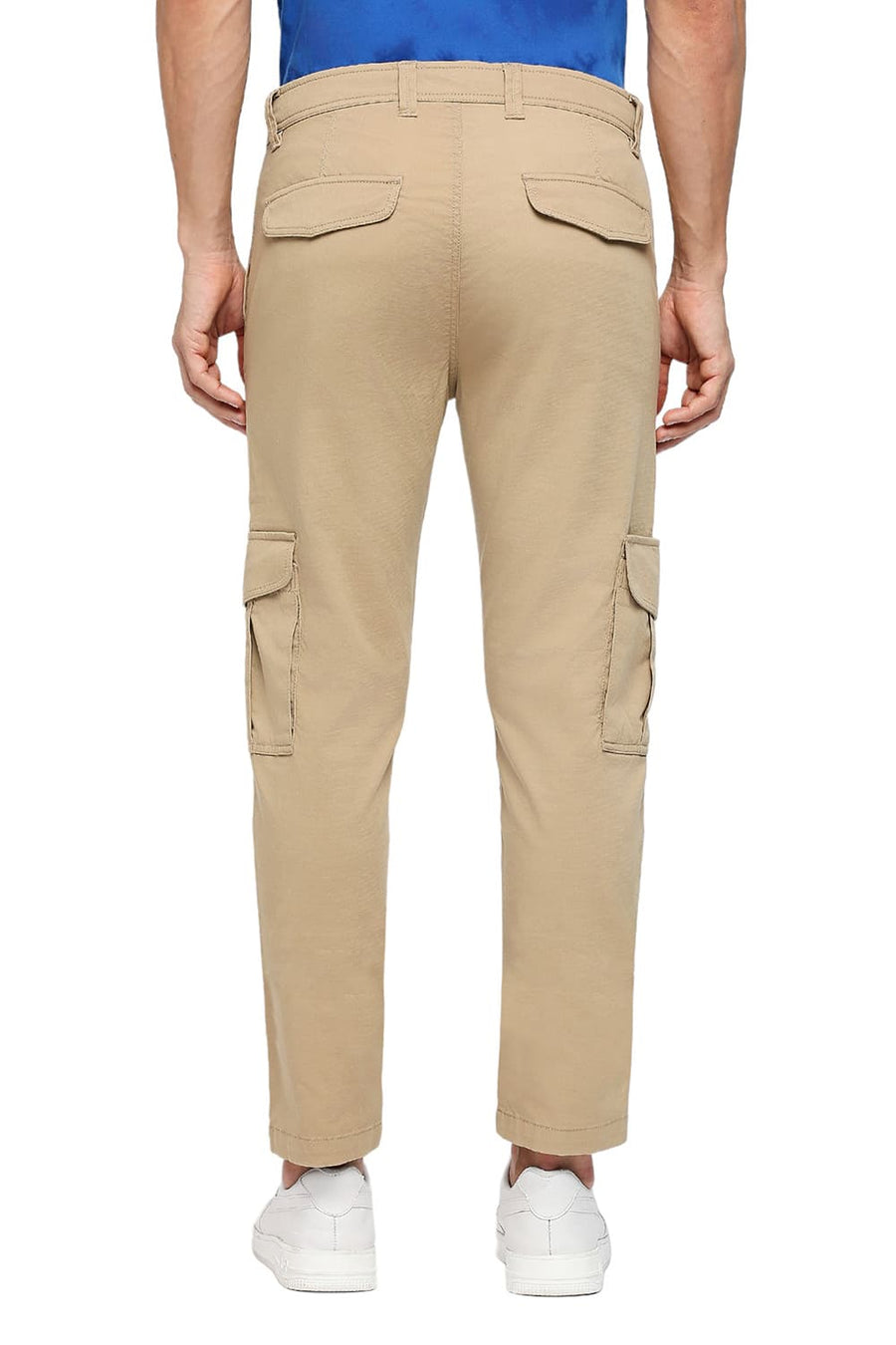 BASICS DRIFT FIT CANDIED KHAKI COTTON CARGO STRETCH DOBBY TROUSERS