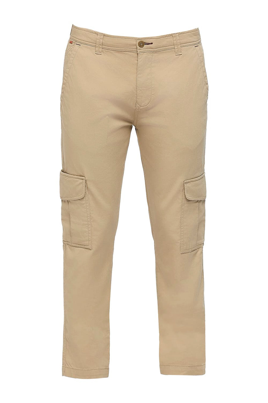 BASICS DRIFT FIT CANDIED KHAKI COTTON CARGO STRETCH DOBBY TROUSERS