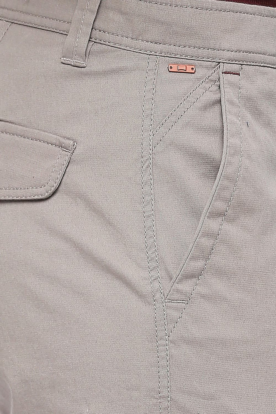 BASICS DRIFT FIT ZINC GREY COTTON CARGO STRETCH DOBBY TROUSERS