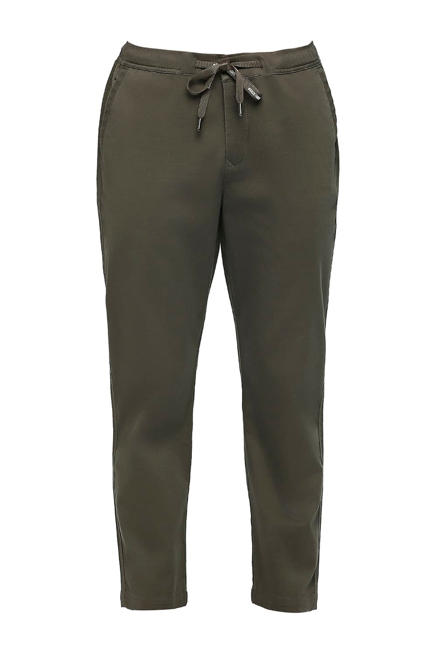 BASICS RELAXED FIT CUB BROWN COTTON STRETCH DOBBY TROUSERS