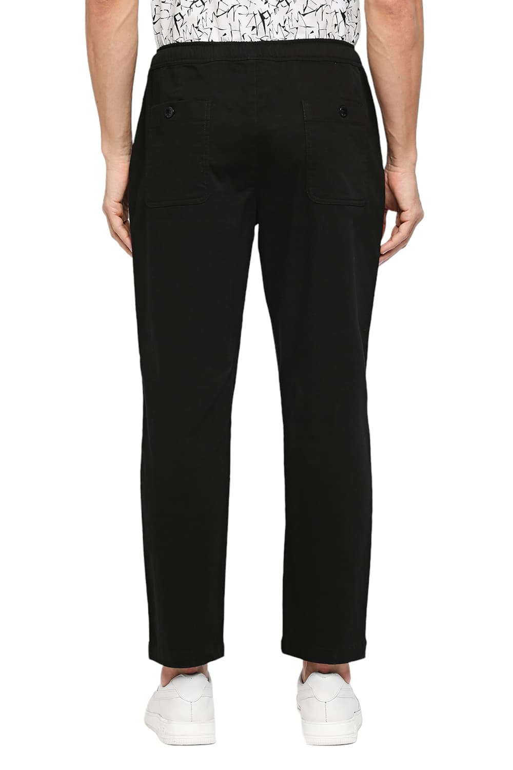 BASICS RELAXED FIT COTTON STRETCH DOBBY TROUSERS