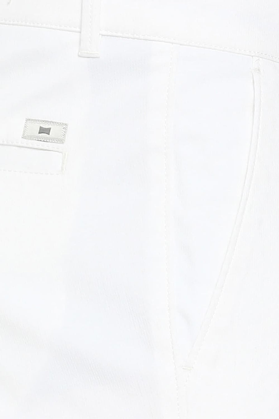 BASICS COMFORT FIT CLOUD DANCER WHITE COTTON STRETCH DOBBY TROUSERS