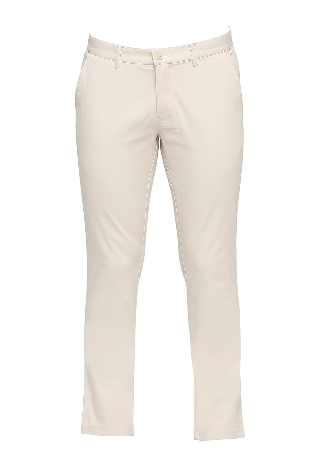 BASICS TAPERED FIT COTTON STRETCH DOBBY TROUSERS