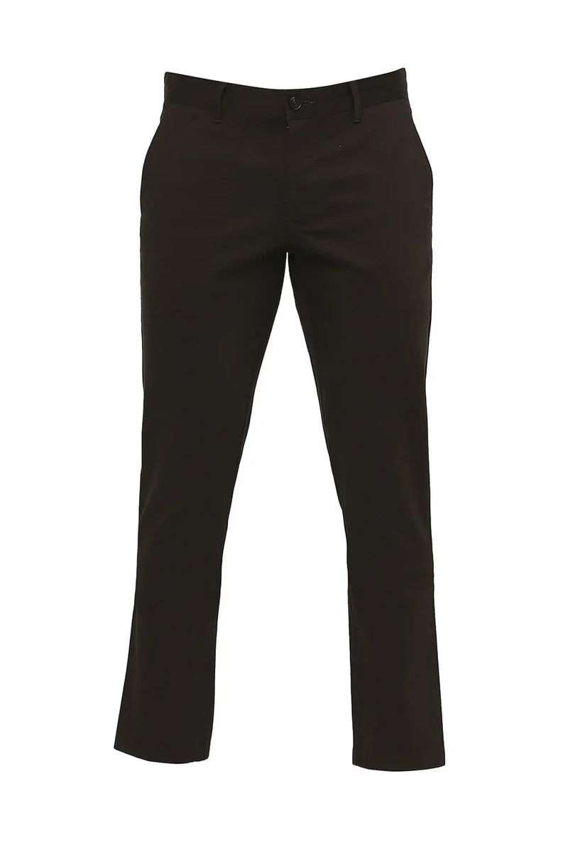 BASICS SKINNY FIT COTTON STRETCH DOBBY TROUSERS