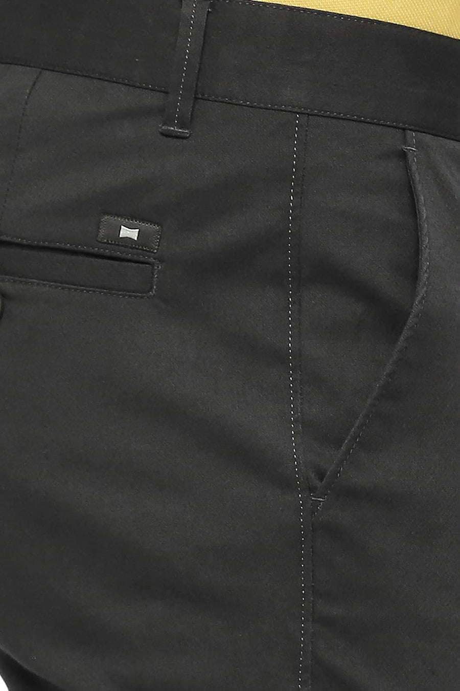 BASICS SKINNY FIT ROSIN GREY COTTON STRETCH DOBBY TROUSERS