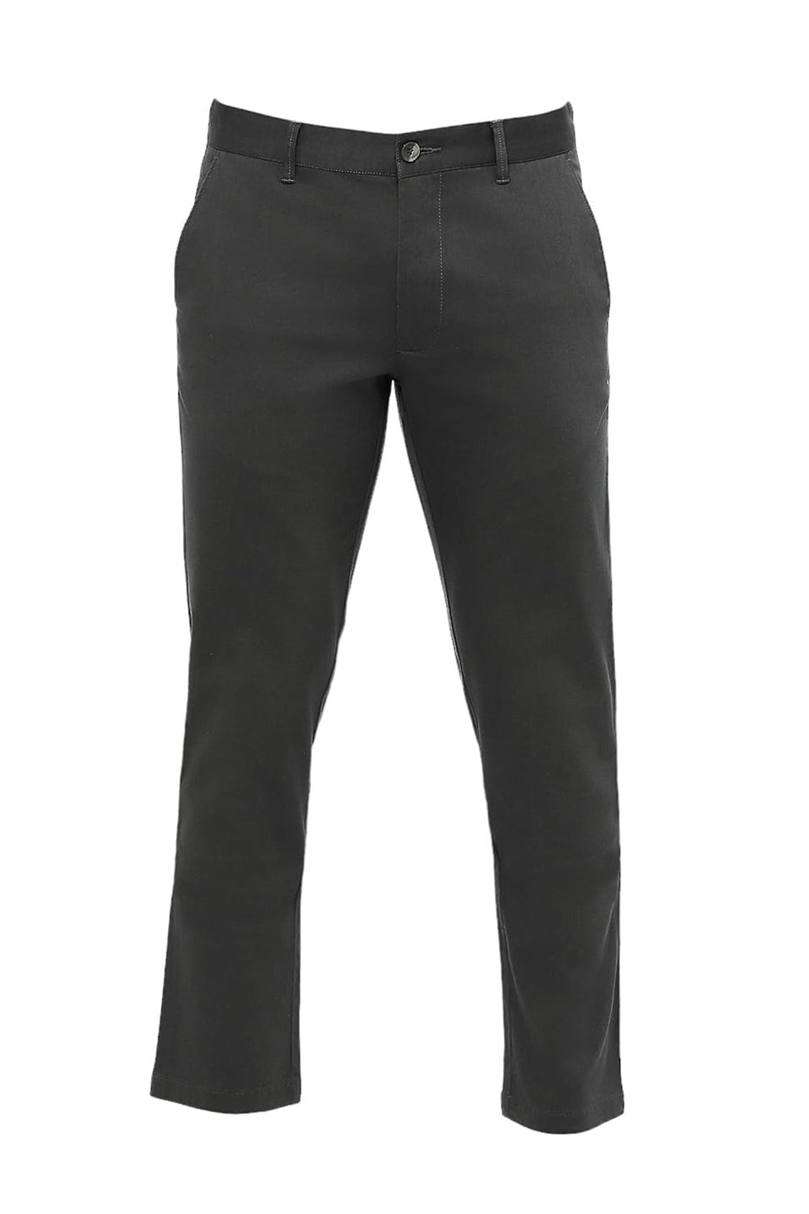 BASICS SKINNY FIT ROSIN GREY COTTON STRETCH DOBBY TROUSERS