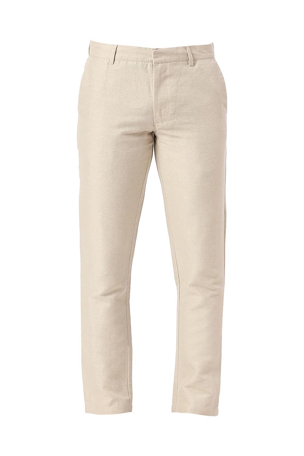 TAPERED FIT COTTON LINEN TWILL TROUSERS