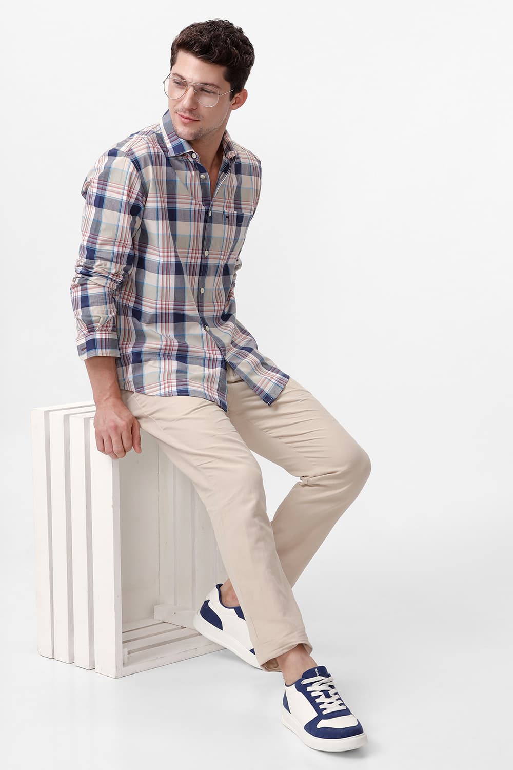 Tapered Fit Cotton Linen Twill Trousers