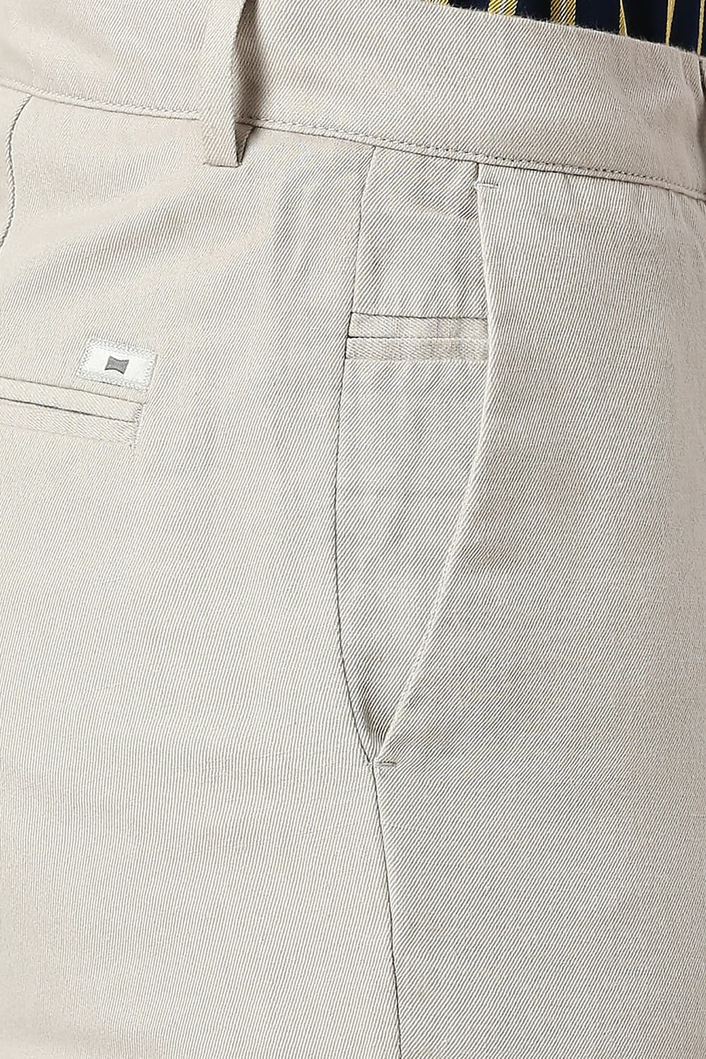 TAPERED FIT COTTON LINEN TWILL TROUSERS