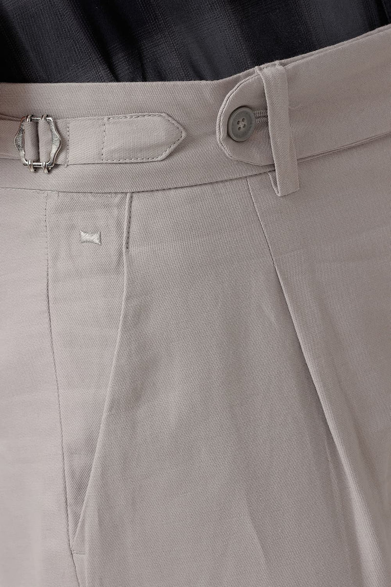 Tapered Fit Cotton Linen Twill Trousers