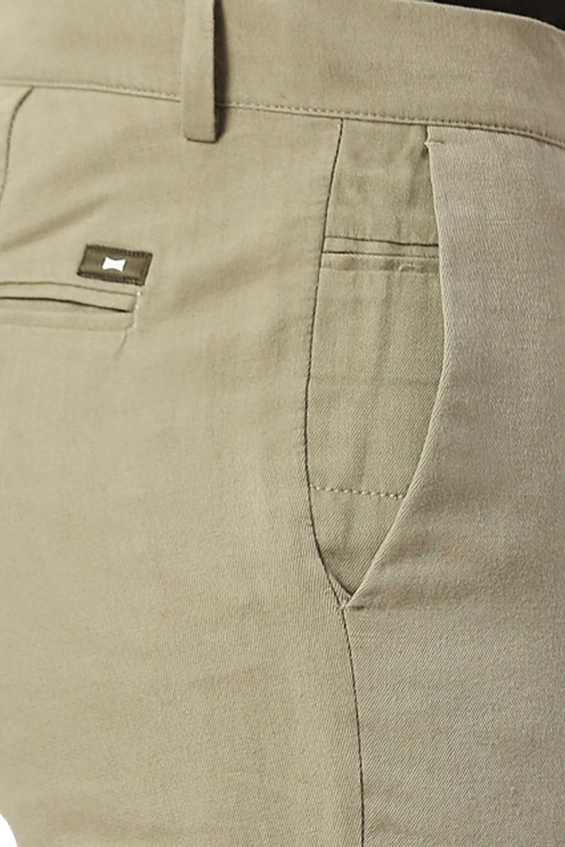 TAPERED FIT COTTON LINEN TWILL TROUSERS