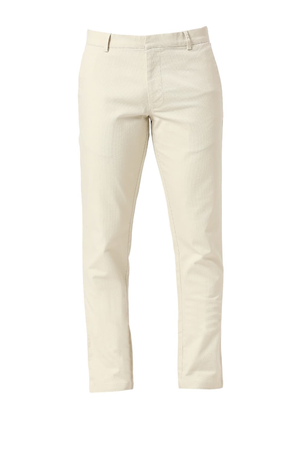 TAPERED FIT COTTON VISCOSE STRETCH DOBBY TROUSERS