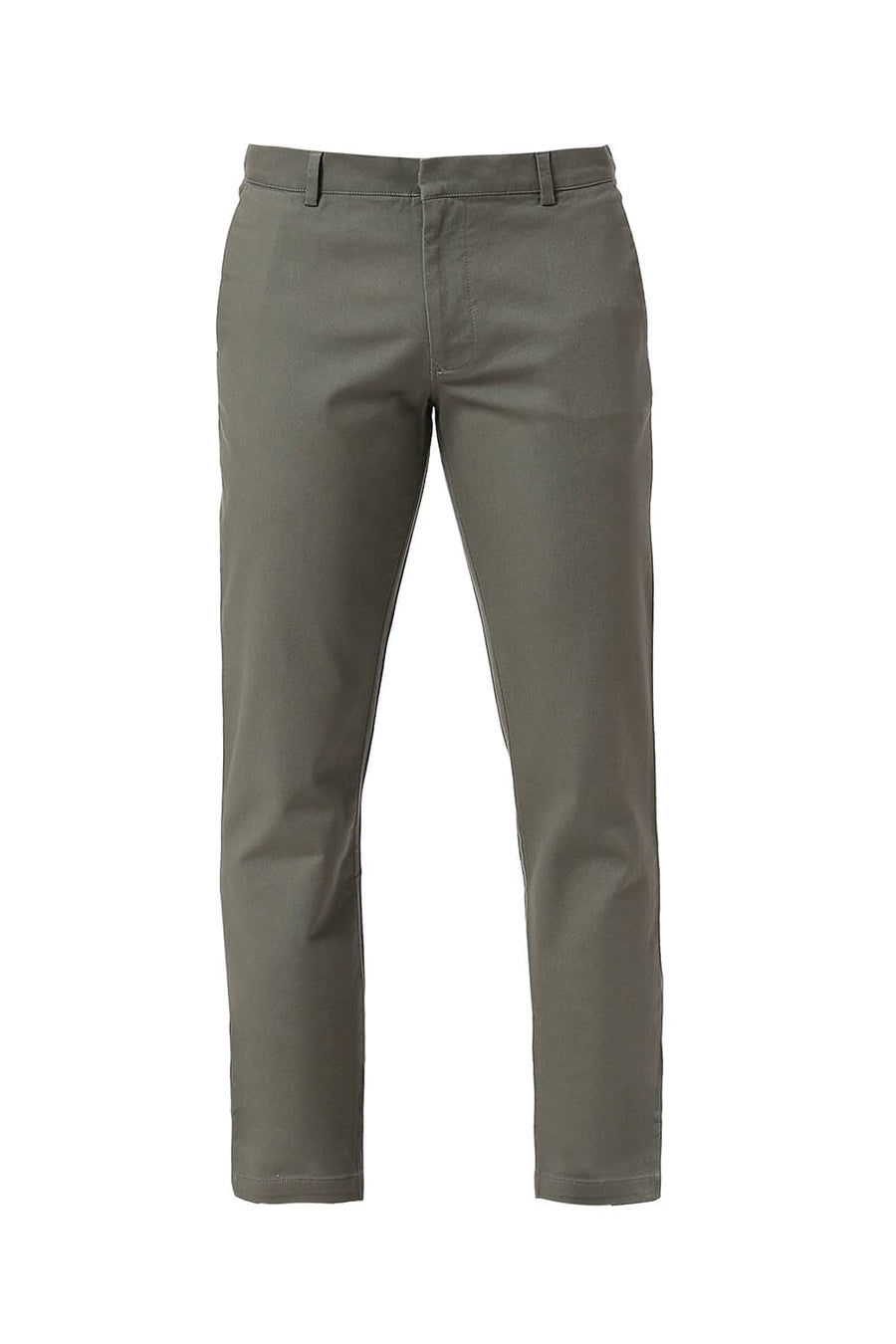 BASICS TAPERED FIT SEDONNA MID GREEN COTTON VISCOSE STRETCH DOBBY TROUSERS