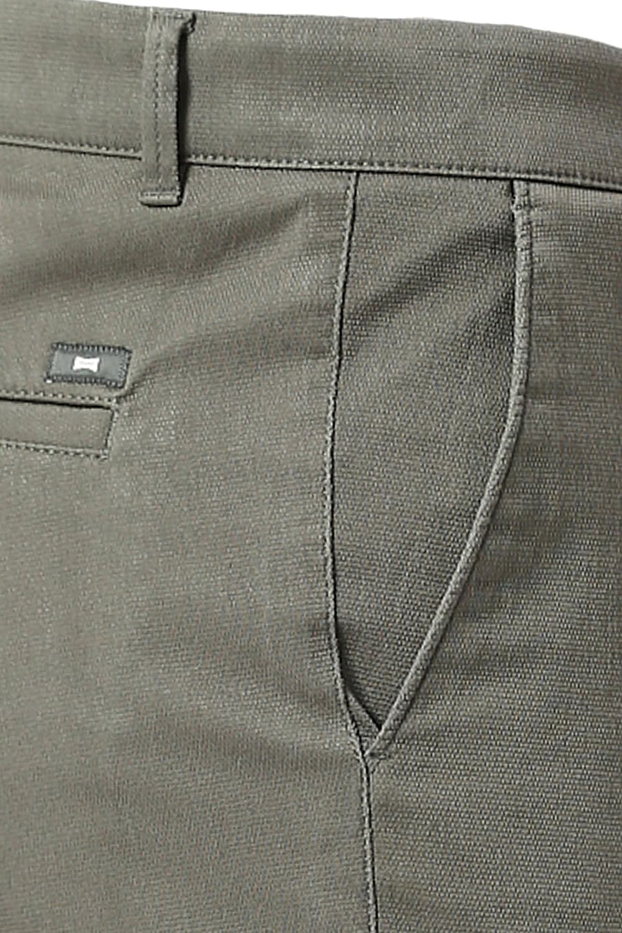 BASICS TAPERED FIT SEDONA MID GREY COTTON STRETCH DOBBY TROUSERS