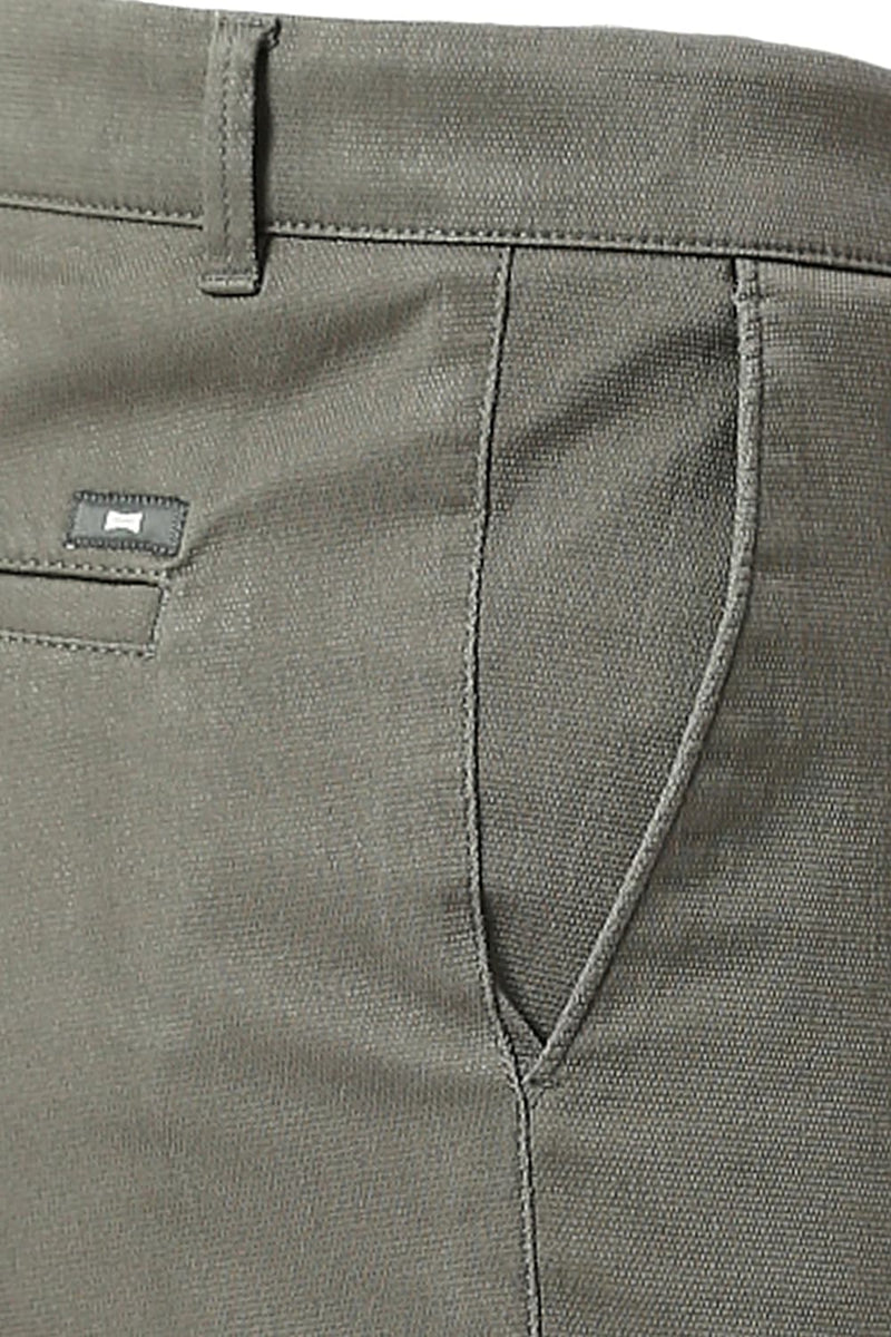 TAPERED FIT COTTON STRETCH DOBBY TROUSERS