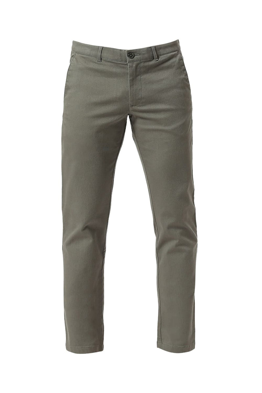 BASICS TAPERED FIT SEDONA MID GREY COTTON STRETCH DOBBY TROUSERS