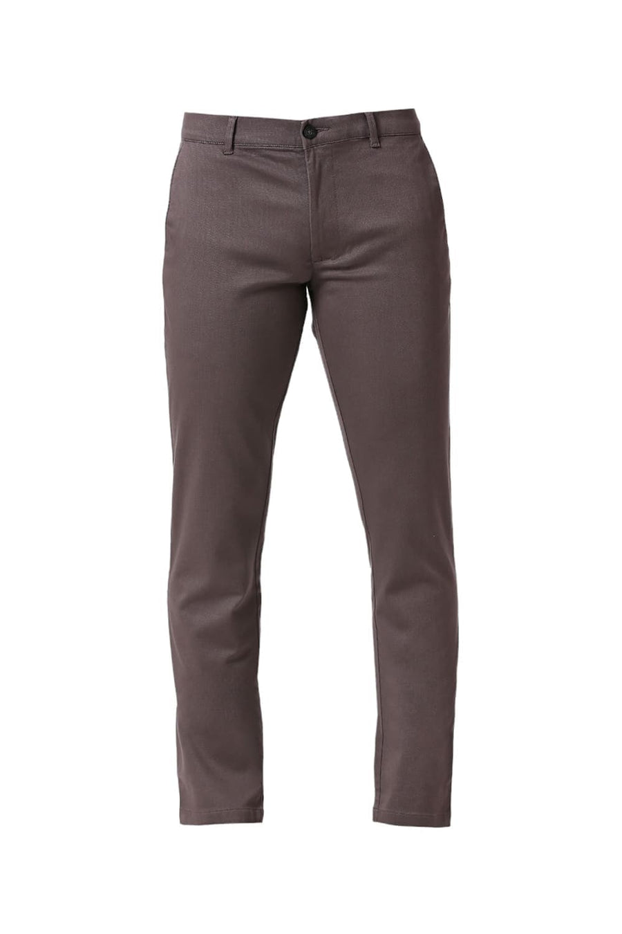 BASICS TAPERED FIT OBSIDIAN DARK GREY COTTON STRETCH DOBBY TROUSERS