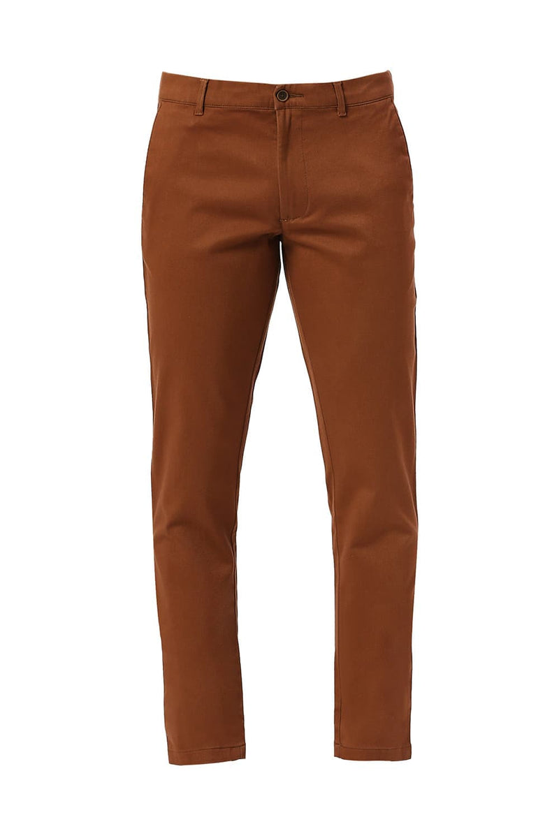 TAPERED FIT COTTON STRETCH DOBBY TROUSERS