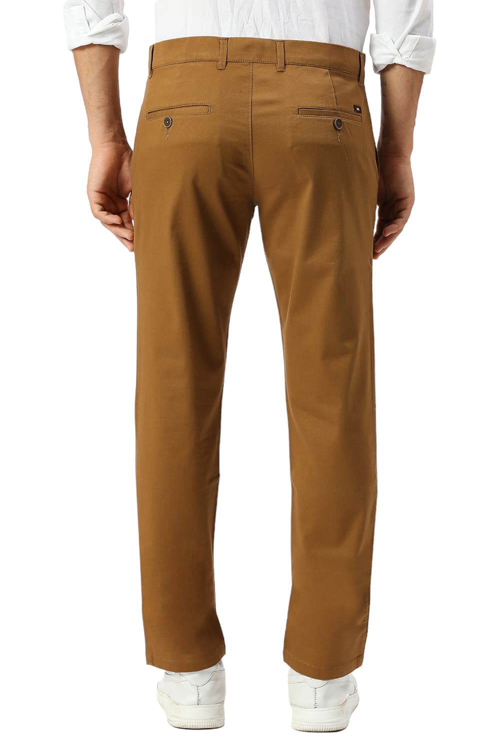 TAPERED FIT COTTON STRETCH DOBBY TROUSERS