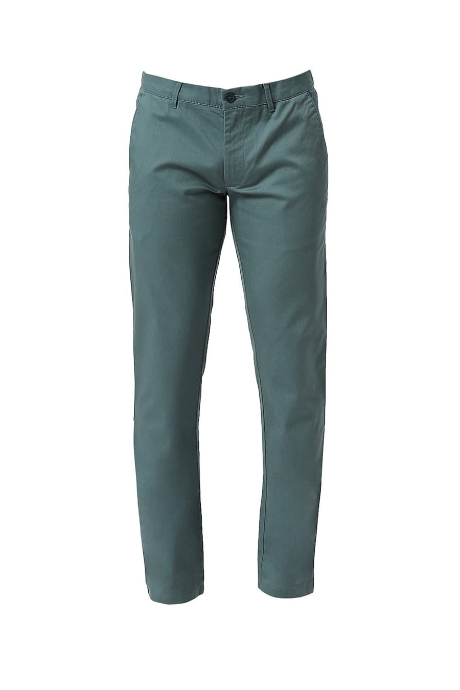 BASICS TAPERED FIT SEA TEAL COTTON STRETCH DOBBY TROUSERS