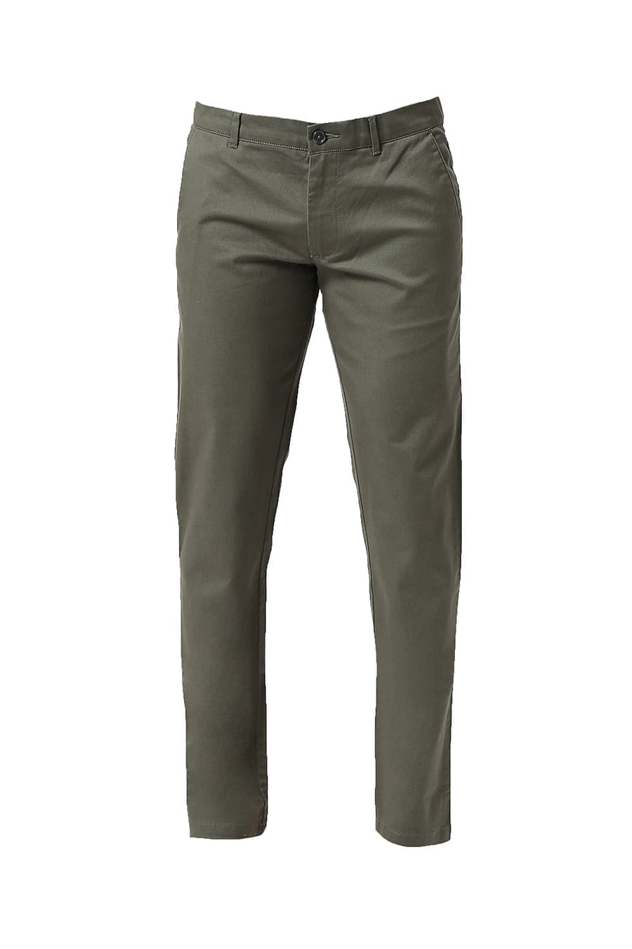 BASICS TAPERED FIT CILANTRO GREY COTTON STRETCH DOBBY TROUSERS