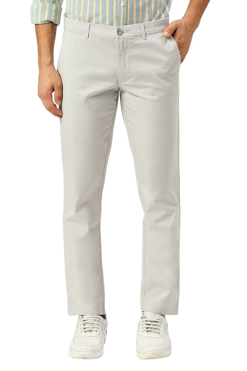 TAPERED FIT COTTON STRETCH DOBBY TROUSERS