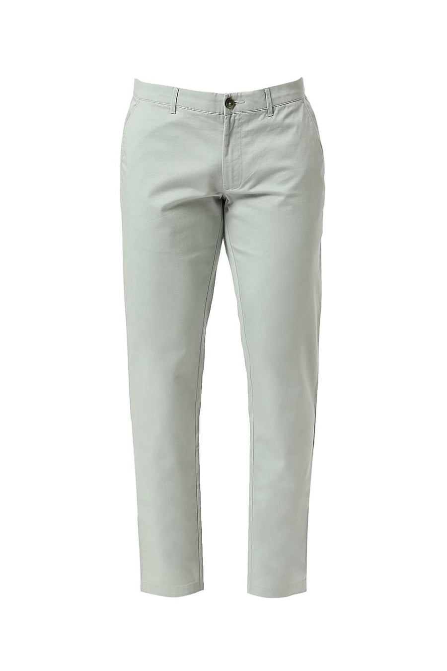 BASICS TAPERED FIT LIMESTONE LIGHT GREEN COTTON STRETCH DOBBY TROUSERS