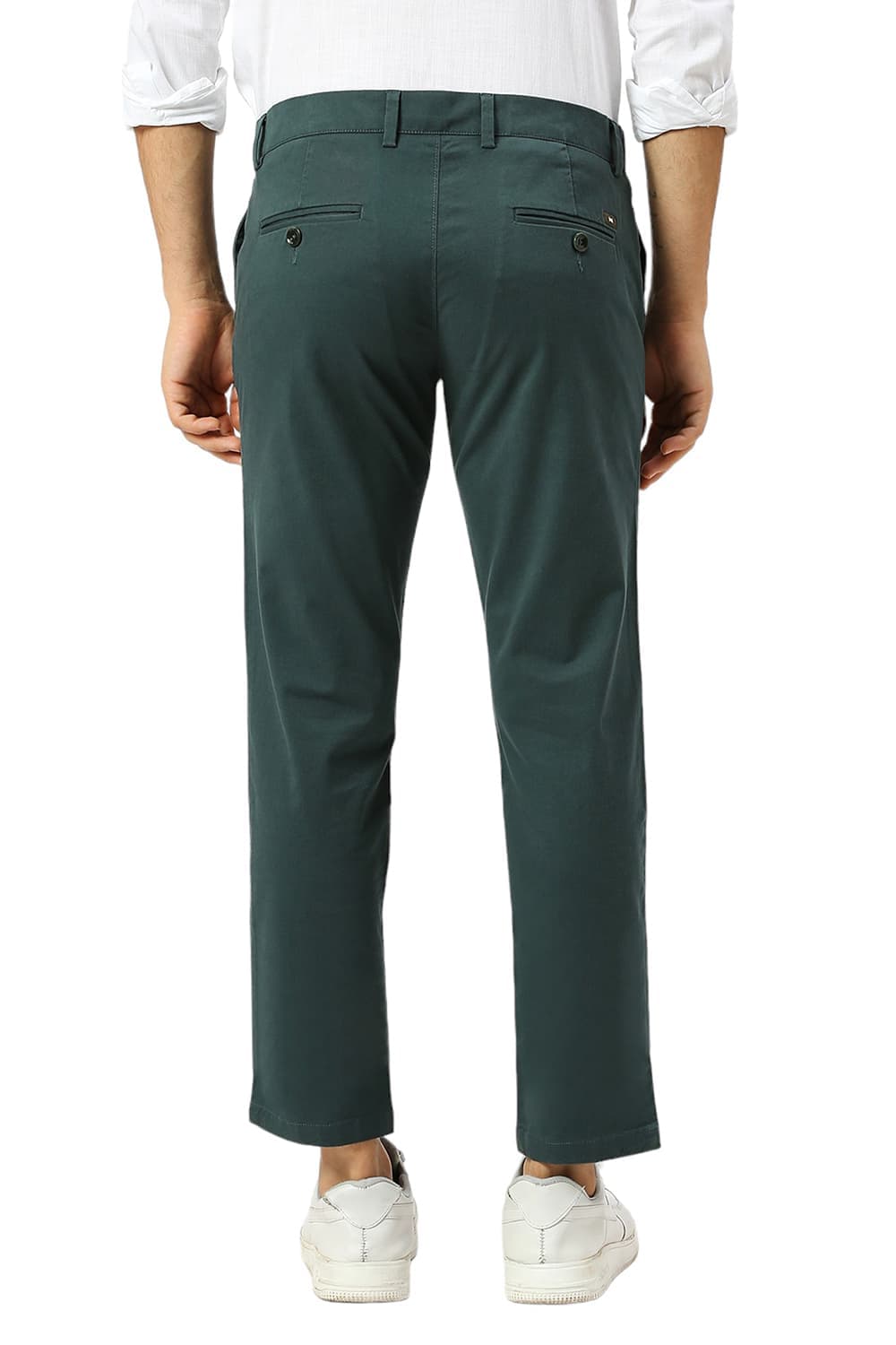 TAPERED FIT COTTON STRETCH PEACH TWILL TROUSERS